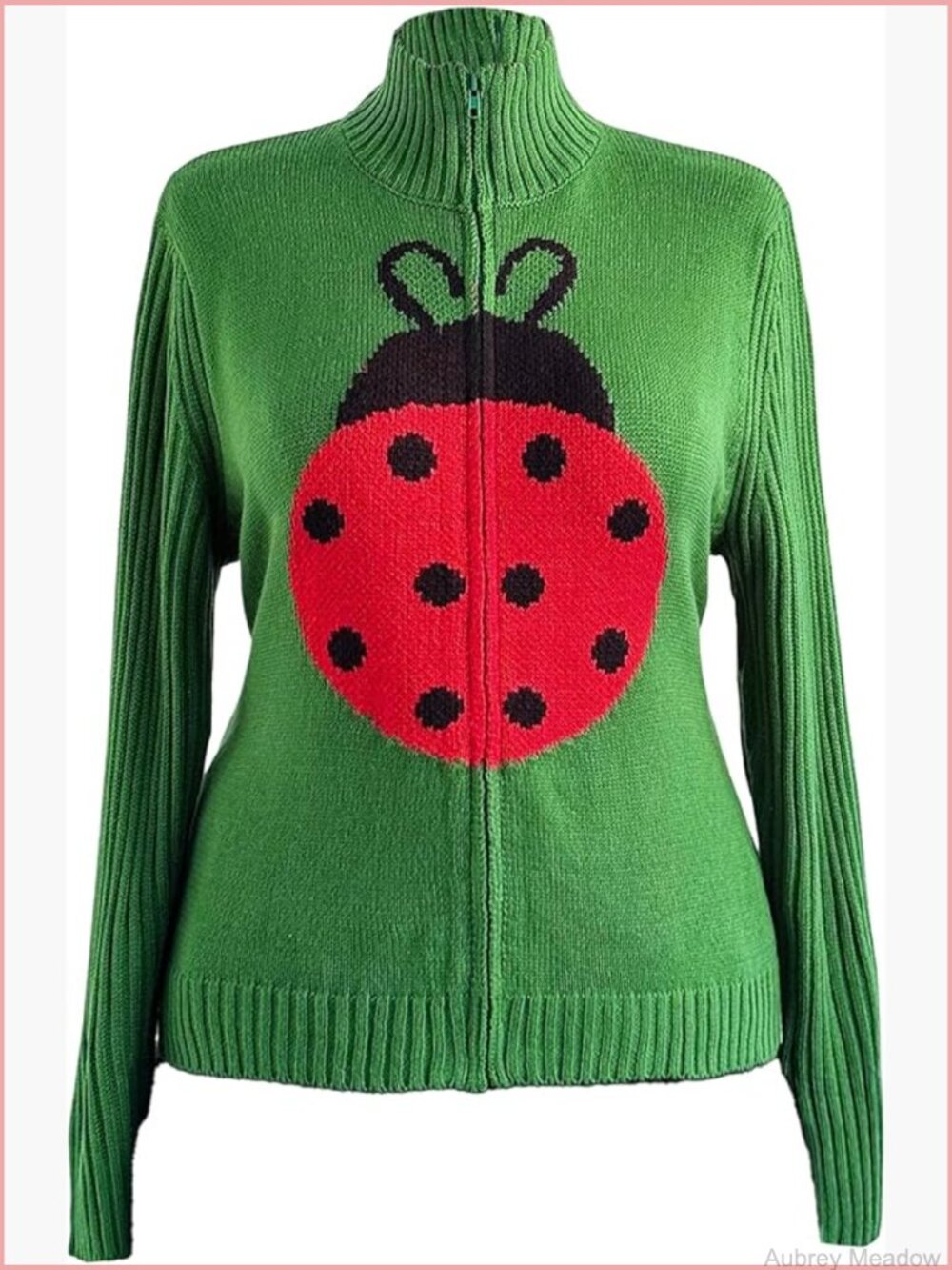 Plus Size Zip Up Cardigan Sweater High Neck Long Sleeve Animal Print Knit